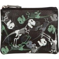 Mala leather Men's Dinosaur Print Leather Coin & Card Wallet Purse in Black | Size: Small