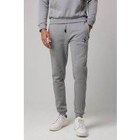 Santa Barbara Polo & Racquet Club Men's Cotton Rich Joggers with Ribbed Side Panels & Drawstring Waist in Grey | Size: XL