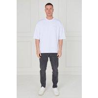 ELAINA FASHION Men's Oversized T-Shirt - Forever Forward. Forever Grateful. in White | Size: Medium
