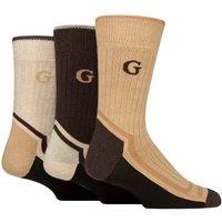 Glenmuir Men's Mens 3 Pair Durable Cotton Boot Socks in Brown | Size: 7-11