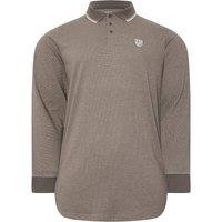 BadRhino Men's Textured Waffle Long Sleeve Polo Shirt in Brown | Size: 3XL