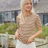 Lands' End Women's Petite Supima Short Sleeve Crew Neck T-shirt in Light Brown | Size: 10-12