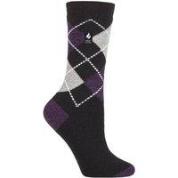 SOCKSHOP Heat Holders Women's 1 Pair 1.0 TOG Ultralite Striped, Argyle & Patterned Socks in Violet | Size: 4-8