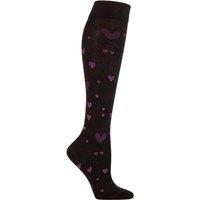 SOCKSHOP Iomi Women's 1 Pair FootNurse Patterned Cotton Diabetic Flight Socks in Black | Size: 4-7