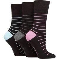 SOCKSHOP Gentle Grip Women's 3 Pair Patterned Bamboo Socks | Size: 4-8