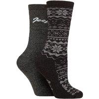 Jeep Women's 2 Pair Cotton Blend Boot Socks in Black | Size: 4-8