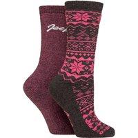 Jeep Women's 2 Pair Cotton Blend Boot Socks in Charcoal | Size: 4-8