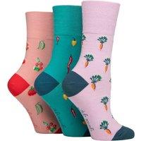 SOCKSHOP Gentle Grip Women's 3 Pair RHS Royal Horticultural Society Patterned Cotton Socks | Size: 4-8
