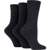SOCKSHOP Iomi Women's 3 Pair Bamboo Diabetic Socks in Black | Size: 4-8