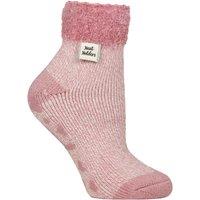 SOCKSHOP Heat Holders Women's 1 Pair Lounge Feather Top Socks in Rose | Size: 4-8