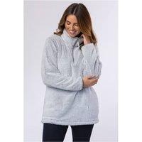 SOCKSHOP Heat Holders Women's 1 Pack Teddy Bear Quarter Zip Fleece Sweatshirt in Grey | Size: Small