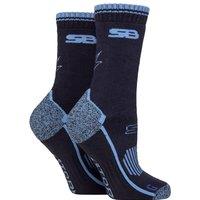 SOCKSHOP Storm Bloc Women's 2 Pair with Hiking Socks in Navy | Size: 4-8