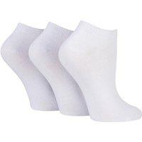 SOCKSHOP Women's 3 Pair Bamboo Trainer Socks with Smooth Toe Seams in White | Size: 4-8