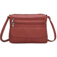 Fontanella Fashion Women's Quadruple Zips PU Messenger Bag in Orange