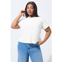 Yours Women's Cropped T-Shirt in White | Size: 18