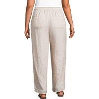 Lands' End Women's Relaxed Straight Leg Linen Trousers in Beige | Size: 22