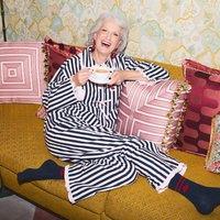 Lands' End Women's Lulu Guinness Poplin Pyjama Set in Navy | Size: 16-18