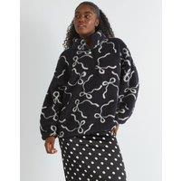 SKINNYDIP Women's Bow Longline Fleece in Black | Size: Large