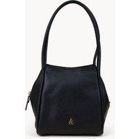 Assots London Women's DEBBIE' Pebble Grain Real Leather Shoulder Bag in Black