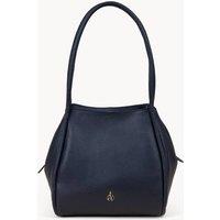 Assots London Women's DEBBIE' Pebble Grain Real Leather Shoulder Bag in Navy