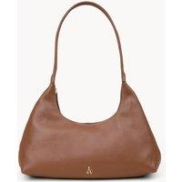 Assots London Women's LARA' Pebble Grain Real Leather Shoulder Bag in Tan