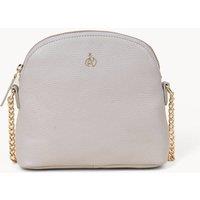 Assots London Women's DOVE' Pebble Grain Real Leather Crossbody Bag in Grey