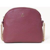 Assots London Women's DOVE' Pebble Grain Real Leather Crossbody Bag in Dark Pink