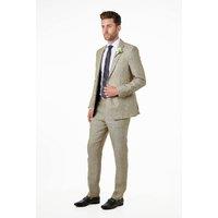XPOSED Men's LEWIS 100% Linen Tailored Fit Summer Suit in Olive | Size: 48R