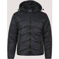 Brian Oak London Men's Black Hooded Puffer Jacket | Size: Medium