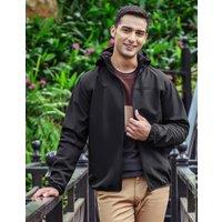 Brian Oak London Men's Black Hooded Windbreaker Jacket | Size: Large