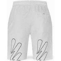 Off-White Men's Wave Diagonal Sweatshorts White | Size: Small