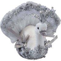 VFM e-Store Christmas Velvet Turkey Decoration 13cm x 16cm Grey X 1 | Size: 13 cm x 16 cm