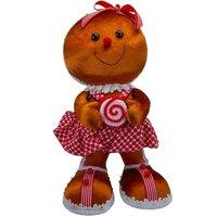 VFM e-Store Christmas Gingerbread Woman Decoration 46cm x 24cm Red X 1 | Size: 46 cm x 24 cm