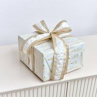 Melody Maison Large Gold & Ivory Iridescent Wired Ribbon Garland - 270cm in Pink