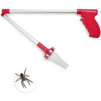 Keplin Long Handle Spider Catcher Grabber Removal safe Human Bug Trap Insects in Red
