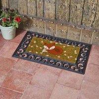 Marco Paul Orange Coir Fox Pattern Nonslip Doormat 53cm x 23cm | Size: Medium