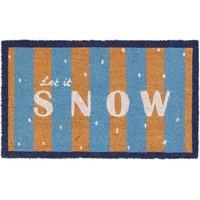 Kukoon Front Door Mat Christmas Dcor Natural Coir Rug Let it Snow in Beige | Size: 45 cm x 70 cm