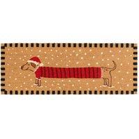 Kukoon Front Door Mat Christmas Dcor Natural Coir Rug - Steven in Beige | Size: 45 cm x 120 cm