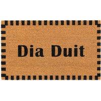 Kukoon Front Door Mat Christmas Dcor Natural Coir Rug - Diar Duit in Beige | Size: 45 cm x 70 cm