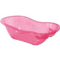 simpa Large 50L Plastic Baby Bath Tub with Integrated Plug Hole in Pink