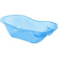 simpa Large 50L Plastic Baby Bath Tub with Integrated Plug Hole in Blue