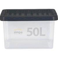 simpa 50L Stackable Plastic Storage Box - Single Box in Clear