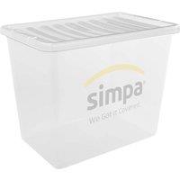 simpa 80L Stackable Plastic Storage Box - Single Box in Clear