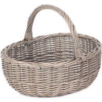 Red Hamper Antique Wash Bathroom Shopping Basket in Grey | Size: Large