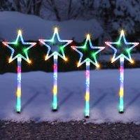 Globrite 4 Pack Star Path Light Set w/ 60 Multi-Colour LEDs & 8 Modes