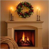 Christmas Shop Christmas Wreath 40cm Pre-Lit with LED Lights in Green