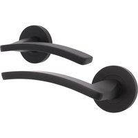 AFIT Black Fire Door Handle Matt Black Internal Lever On Rose 1 Pack | Size: 150mm x 150mm