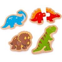 Bigjigs Toys Wooden Two Piece Puzzles - Dinosaur