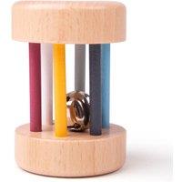 Bigjigs Toys Wooden Roll Rattle - Baby Sensory Rattles With Bell