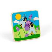 Bigjigs Toys Bee Lifecycle Puzzle - 4 Piece Chunky Puzzle
